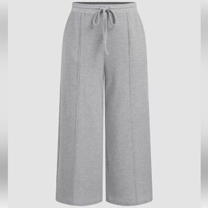 Gray Wide-Leg Pants waffle